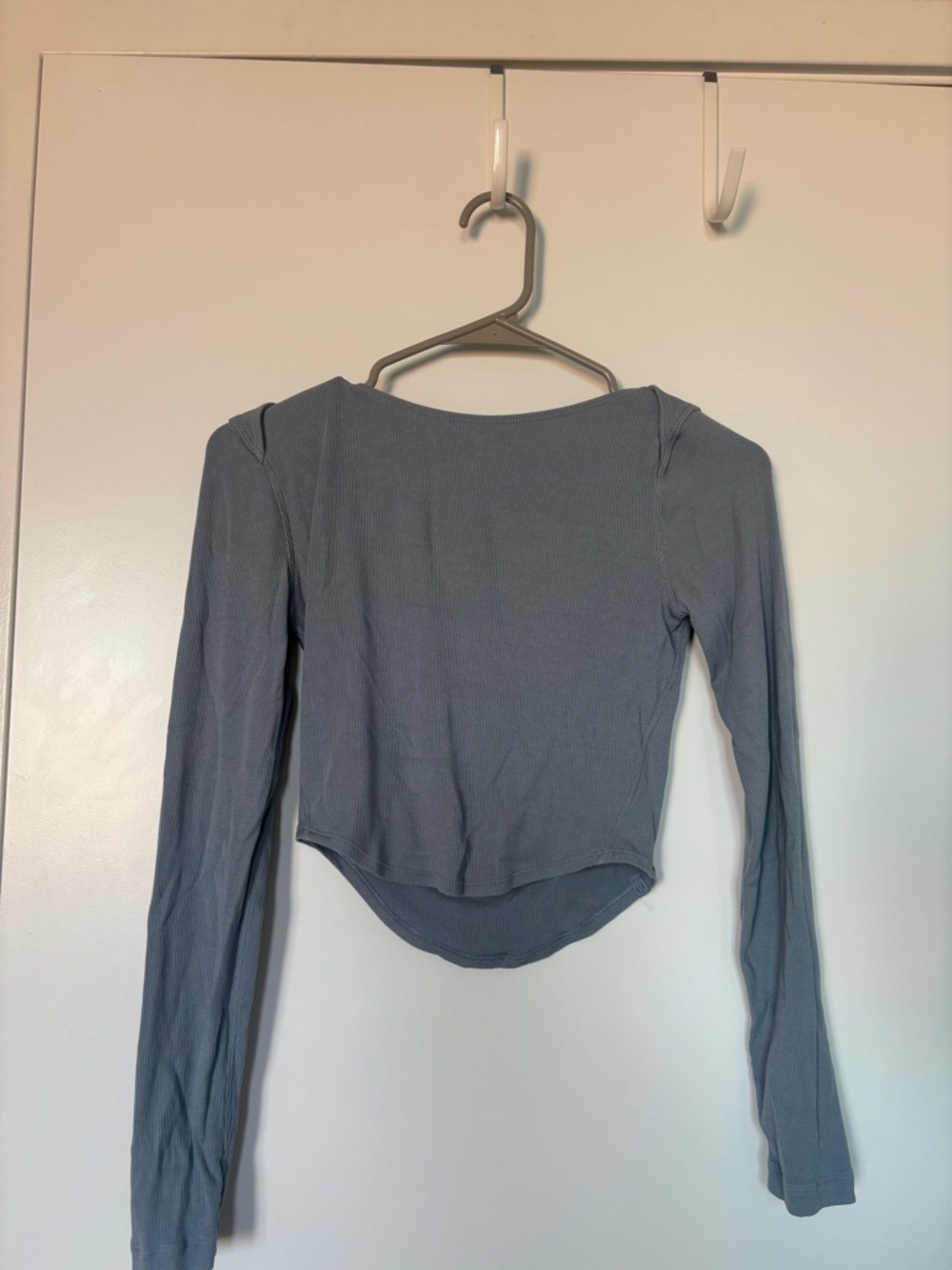 lululemon athletica Ribbed Long Sleeve Crop Top - Slate Blue